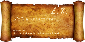 Láda Krisztofer névjegykártya